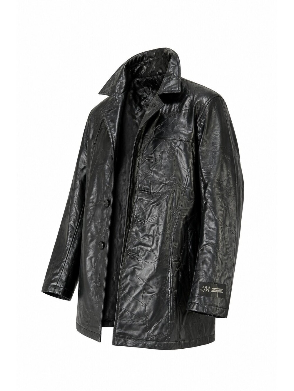 M Collection Men’s 2XL Patchwork Genuine Leather Jacket NWT